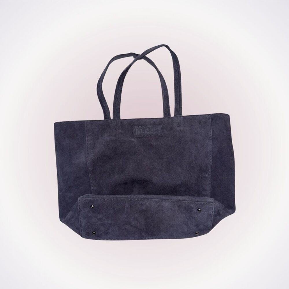 M.I.L.A. Suede Dark Gray Shoulder Tote Bag Purse | Sz OS